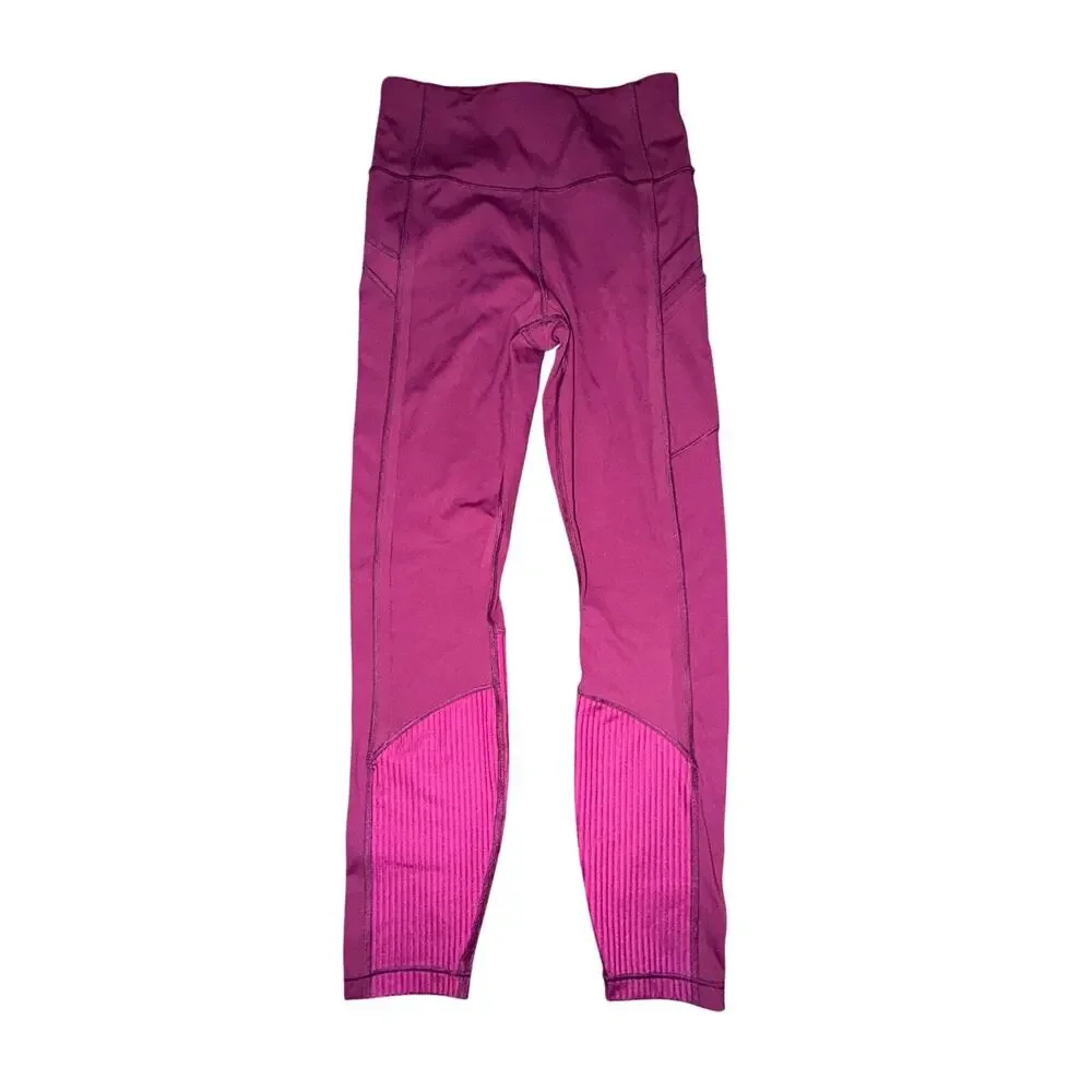 Athleta Vitality Rib 7/8 Tight Women's Size S Velvet Plum Purple High Rise